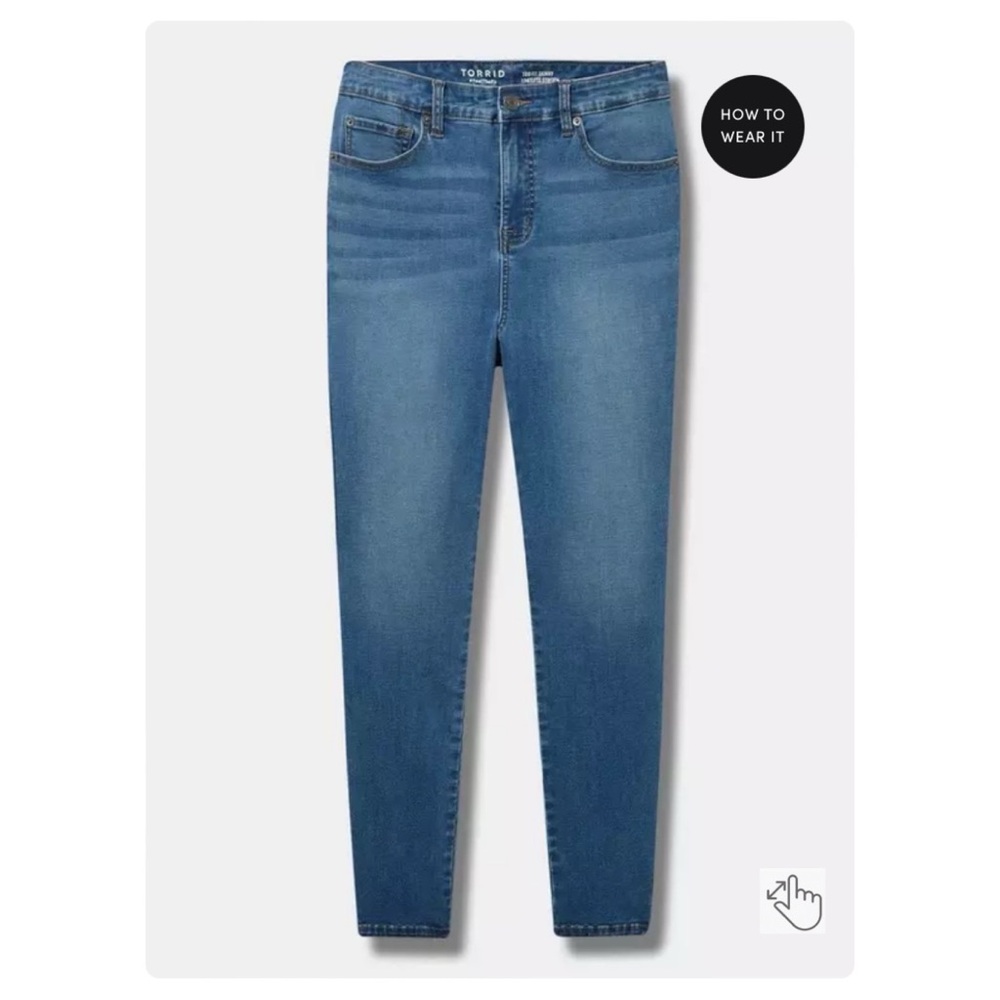 NEW Torrid 22-26 Regular, Trio Skinny High-Rise Jean, Medium Wash, Super Stretch
